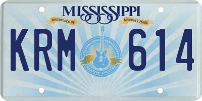 MS license plate KRM614