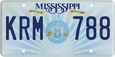 MS license plate KRM788