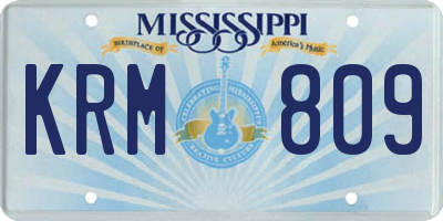 MS license plate KRM809