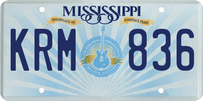 MS license plate KRM836