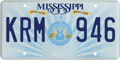 MS license plate KRM946