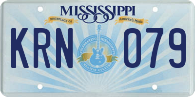 MS license plate KRN079