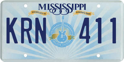 MS license plate KRN411