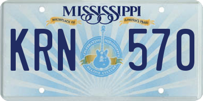 MS license plate KRN570