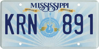 MS license plate KRN891