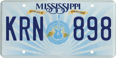 MS license plate KRN898