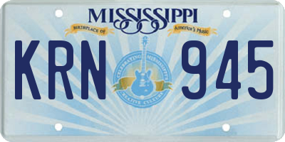 MS license plate KRN945