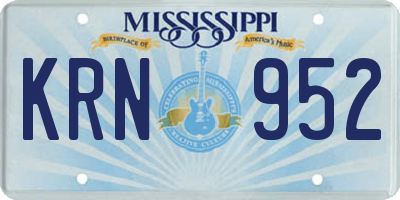 MS license plate KRN952