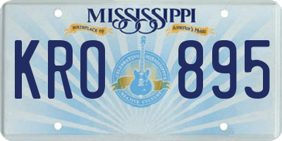 MS license plate KRO895