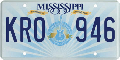 MS license plate KRO946