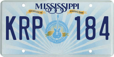 MS license plate KRP184