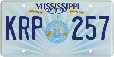MS license plate KRP257