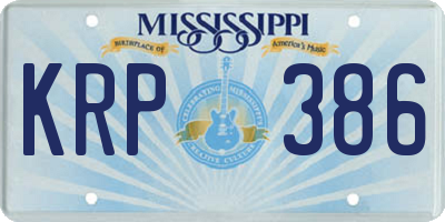 MS license plate KRP386