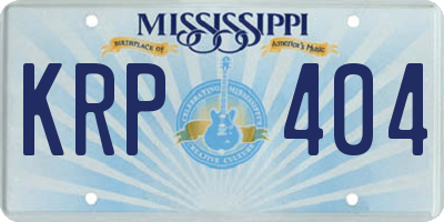 MS license plate KRP404