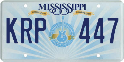 MS license plate KRP447