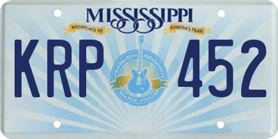 MS license plate KRP452