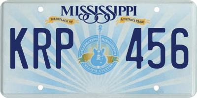 MS license plate KRP456