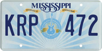 MS license plate KRP472