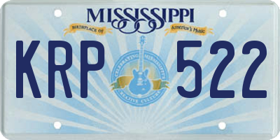 MS license plate KRP522