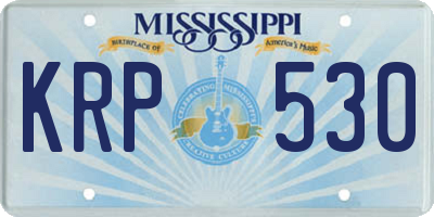 MS license plate KRP530