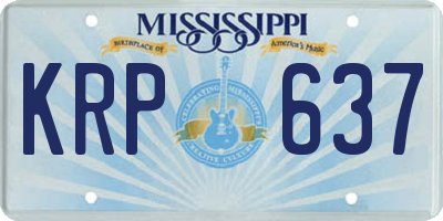MS license plate KRP637