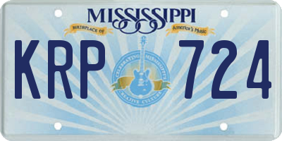 MS license plate KRP724