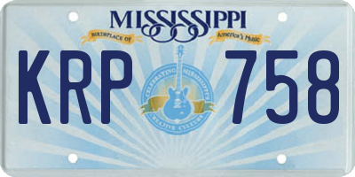 MS license plate KRP758