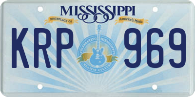 MS license plate KRP969