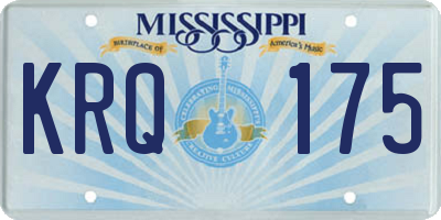 MS license plate KRQ175