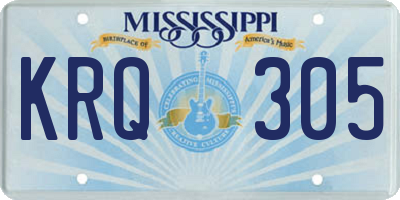 MS license plate KRQ305