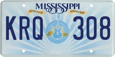 MS license plate KRQ308