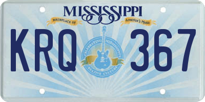 MS license plate KRQ367