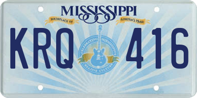 MS license plate KRQ416
