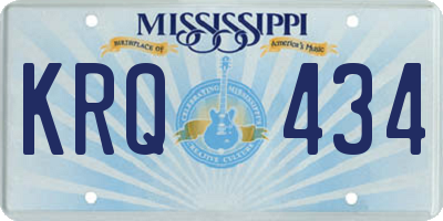 MS license plate KRQ434