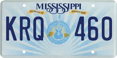 MS license plate KRQ460