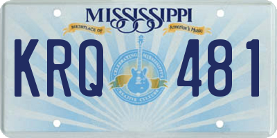 MS license plate KRQ481