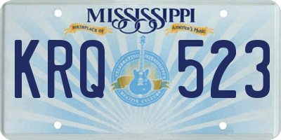 MS license plate KRQ523