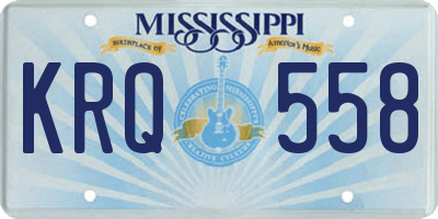 MS license plate KRQ558