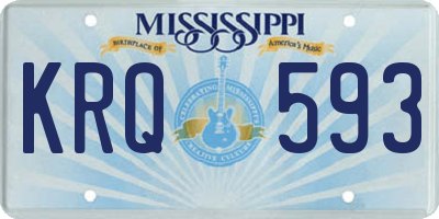 MS license plate KRQ593