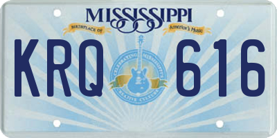 MS license plate KRQ616