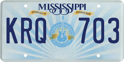 MS license plate KRQ703