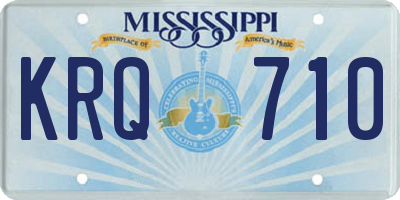 MS license plate KRQ710