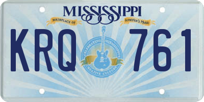 MS license plate KRQ761