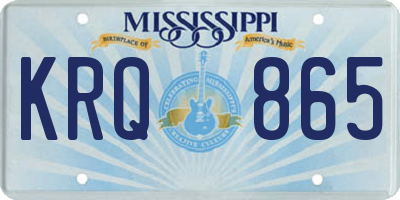 MS license plate KRQ865