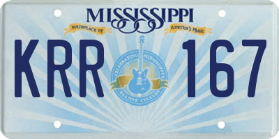 MS license plate KRR167