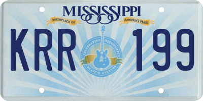 MS license plate KRR199