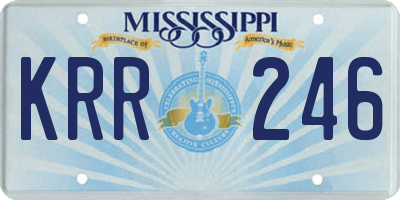MS license plate KRR246