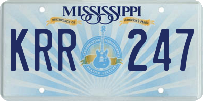 MS license plate KRR247