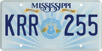 MS license plate KRR255