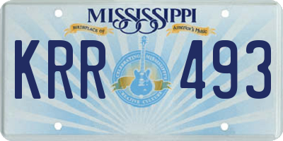 MS license plate KRR493